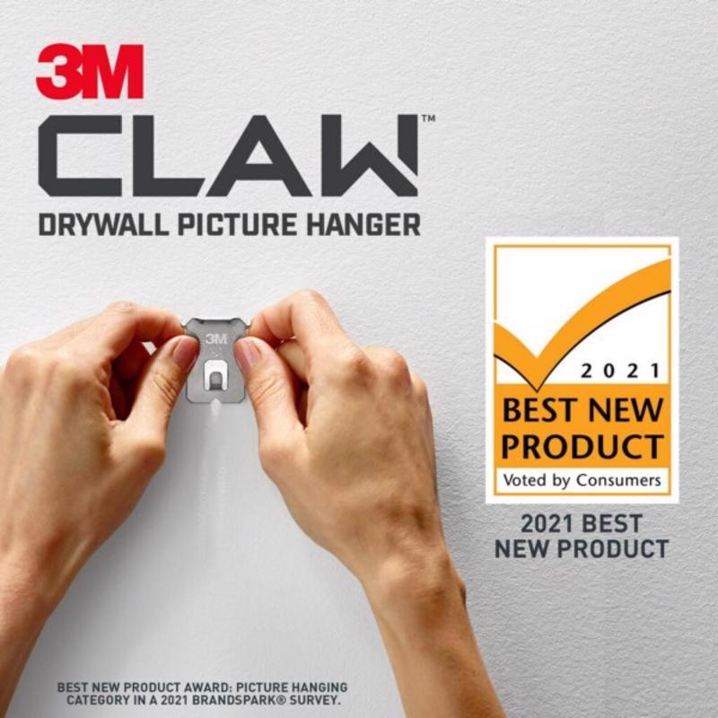 3M Claw Silver Drywall Picture Hanger 45 lb 3 pk