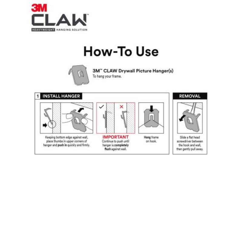 3M Claw Silver Drywall Picture Hanger 15 lb