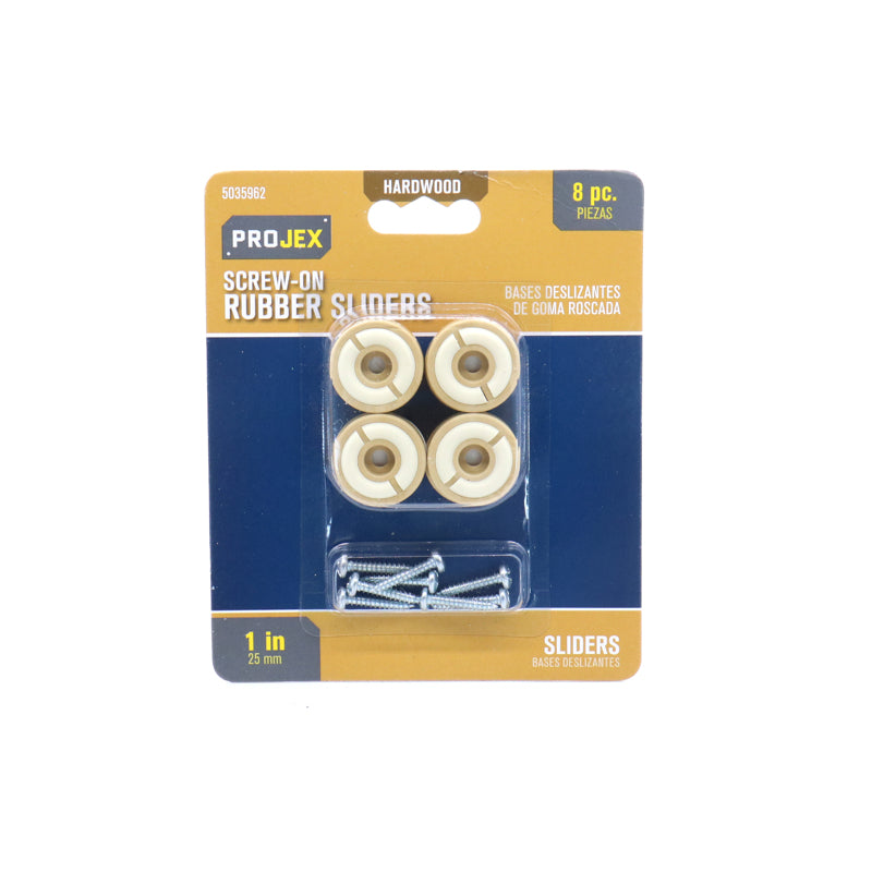 Projex Beige 1 in. Screw-On Rubber Chair Glide 8 pk