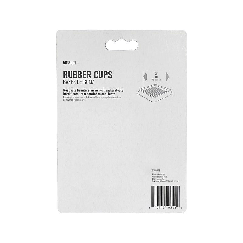 Projex Rubber Furniture Cups White Square 3 in. W X 3 in. L 2 pk
