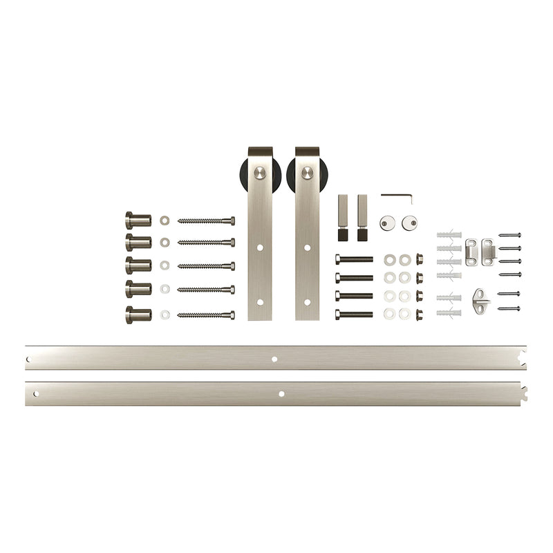 National Hardware 72 in. L Satin Nickel Silver Steel Barn Door Hanger Kit