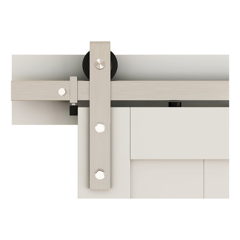 National Hardware 72 in. L Satin Nickel Silver Steel Barn Door Hanger Kit