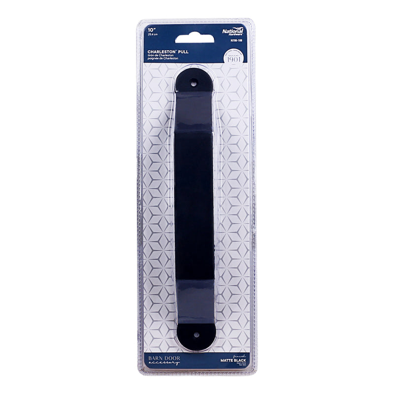 National Hardware Charleston Matte Black Steel Pull Handle