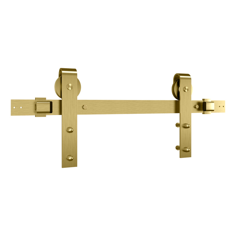 National Hardware Designer 72 in. L Brushed Gold Steel Barn Door Hanger Kit