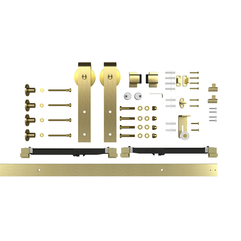 National Hardware Designer 72 in. L Brushed Gold Steel Barn Door Hanger Kit