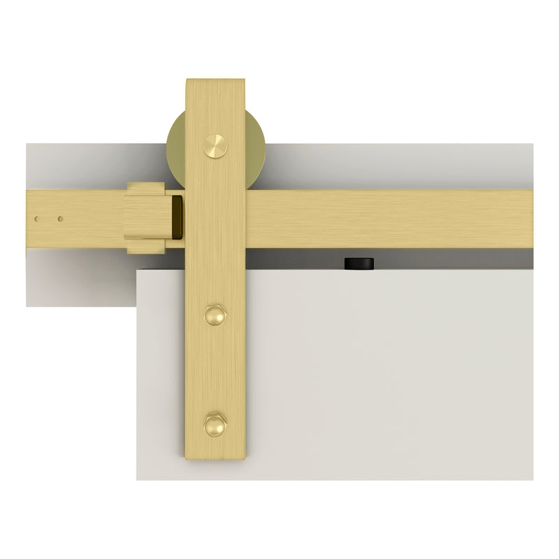 National Hardware Designer 72 in. L Brushed Gold Steel Barn Door Hanger Kit