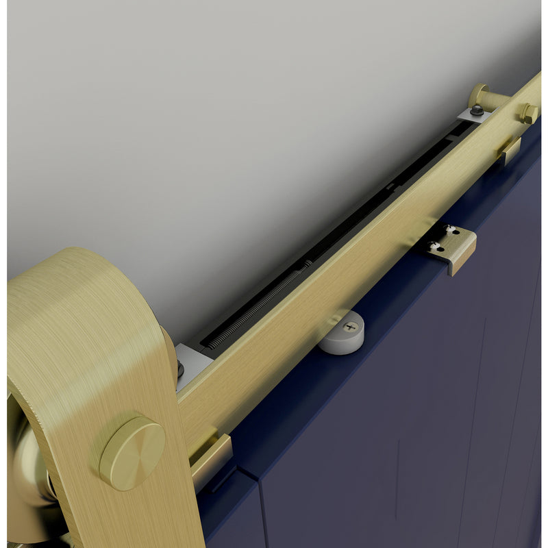 National Hardware Designer 72 in. L Brushed Gold Steel Barn Door Hanger Kit
