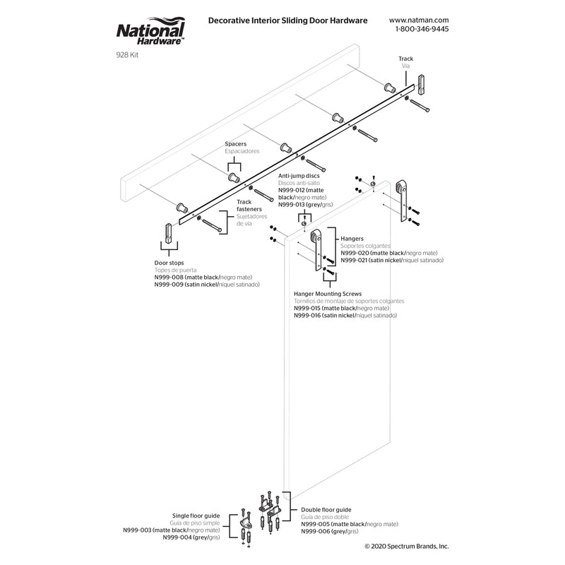 National Hardware Classic 72 in. L Matte Black Steel Barn Door Hanger Kit