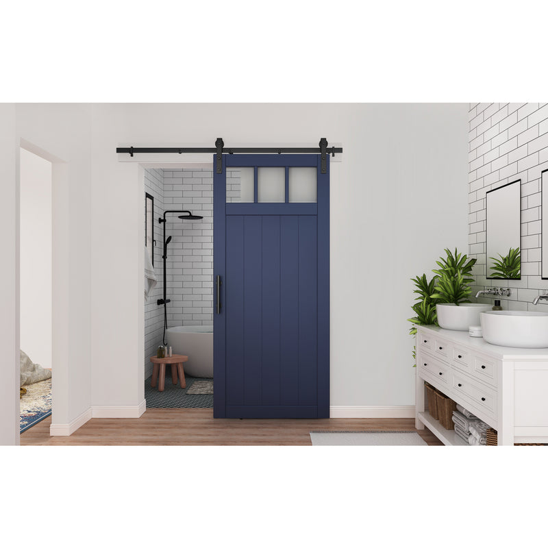 National Hardware Classic 72 in. L Matte Black Steel Barn Door Hanger Kit