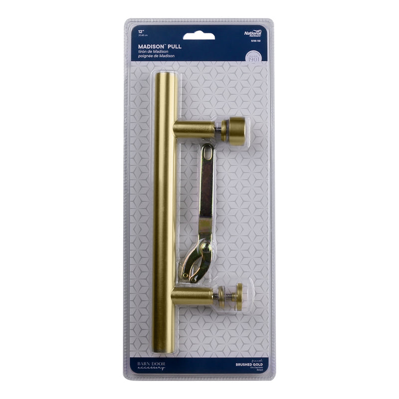 National Hardware Madison 31/32 in. D X 12 in. L Brushed Gold Steel Pull Handle