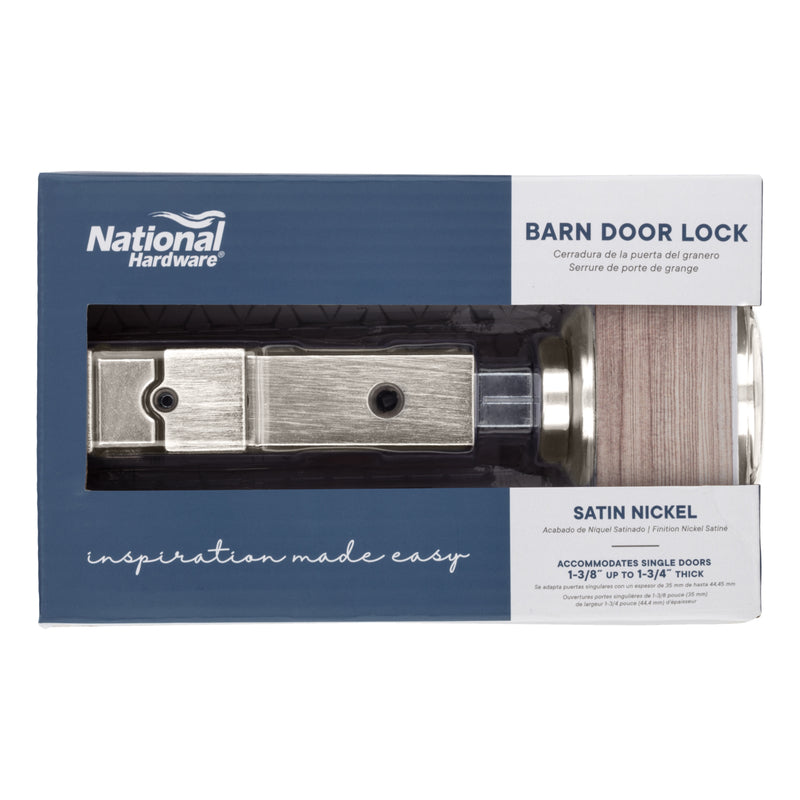 National Hardware Satin Nickel Zinc Indoor Sliding Door Lock