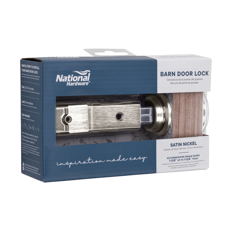 National Hardware Satin Nickel Zinc Indoor Sliding Door Lock