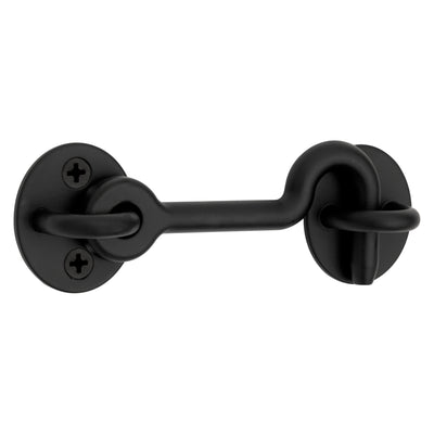 National Hardware 4 in. L Matte Black Steel Hook and Eye Closure