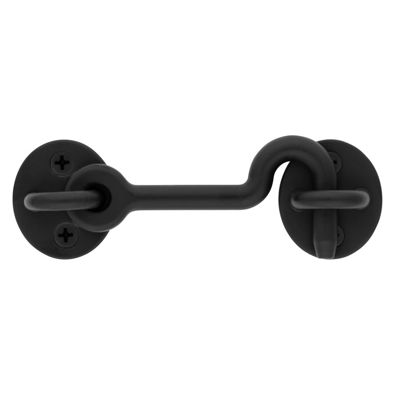 National Hardware 4 in. L Matte Black Steel Hook and Eye Closure