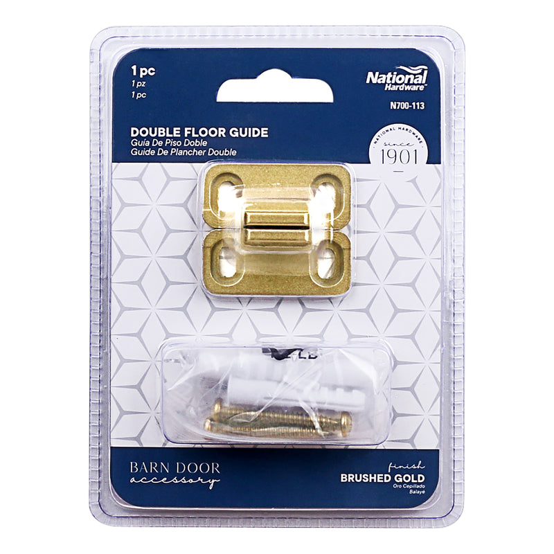 National Hardware 1-3/4 in. L Brushed Gold Aluminum Double Floor Guide