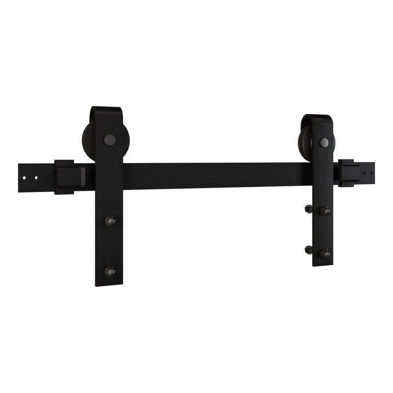 National Hardware Designer 72 in. L Matte Black Steel Barn Door Hanger Kit