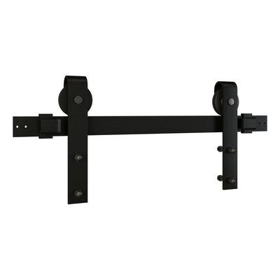 National Hardware Designer 72 in. L Matte Black Steel Barn Door Hanger Kit