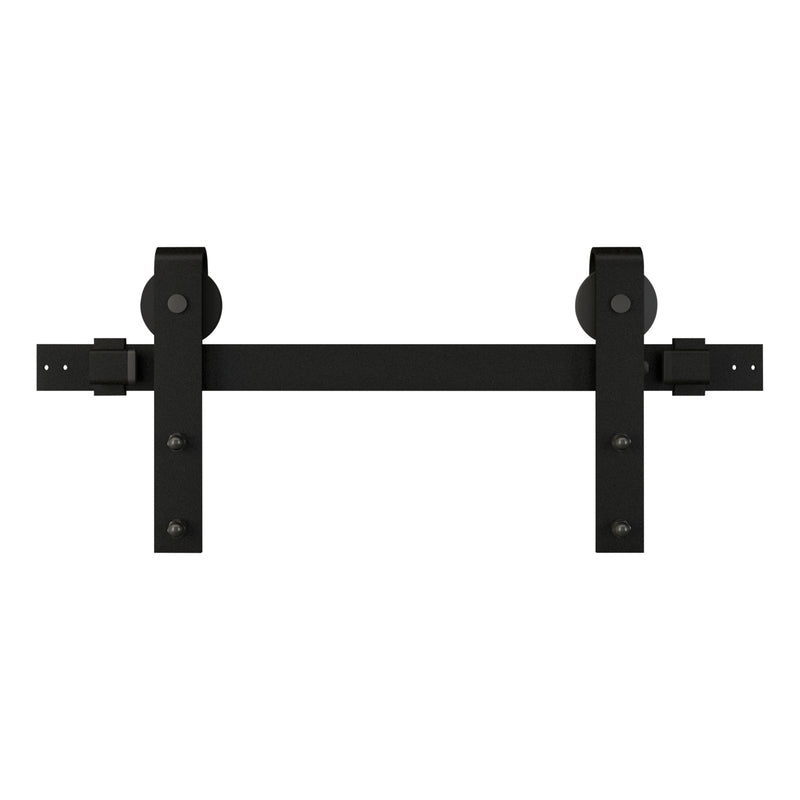 National Hardware Designer 72 in. L Matte Black Steel Barn Door Hanger Kit
