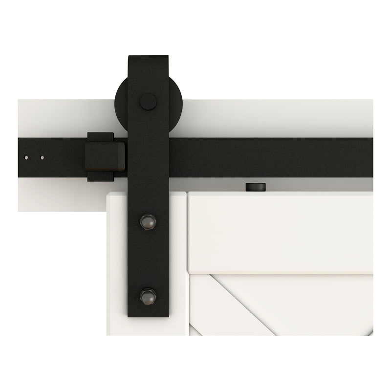 National Hardware Designer 72 in. L Matte Black Steel Barn Door Hanger Kit