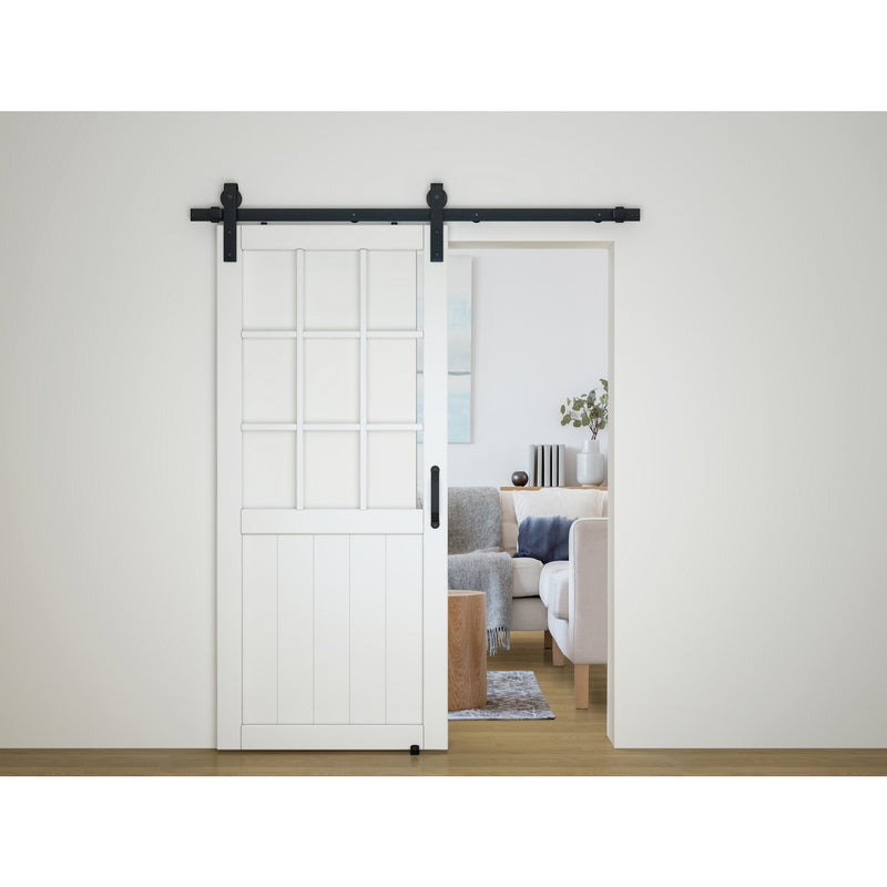 National Hardware Designer 72 in. L Matte Black Steel Barn Door Hanger Kit