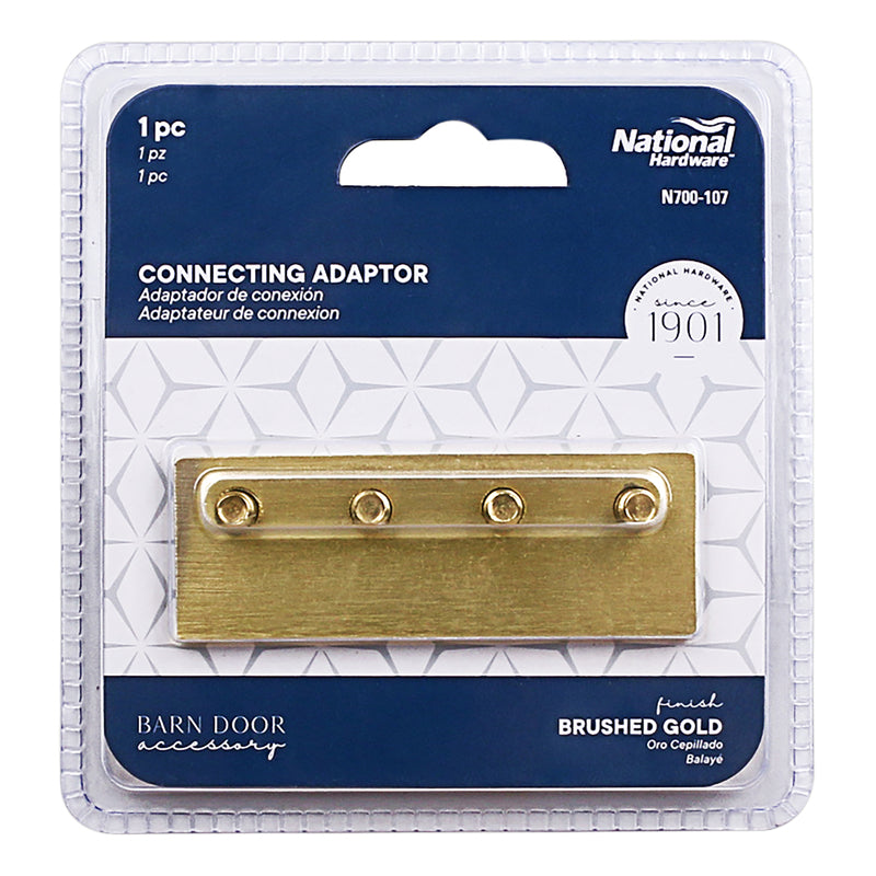 National Hardware 5/8 in. D X 3-1/8 in. L Brushed Gold Steel Sliding Door Hardware Connecting Adapte