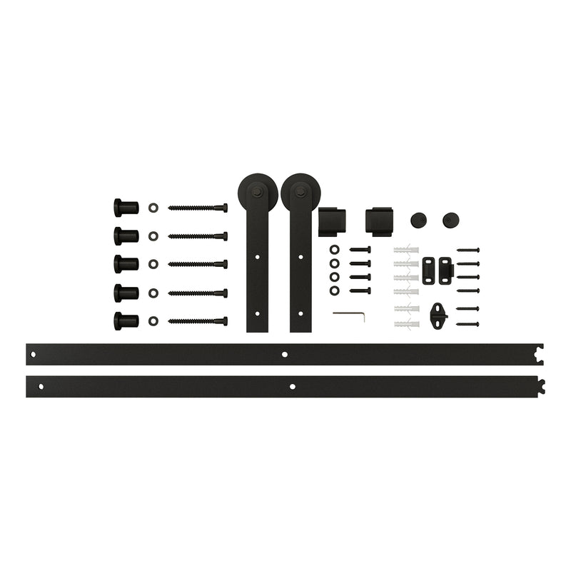 National Hardware Builder 72 in. L Matte Black Steel Barn Door Hanger Kit