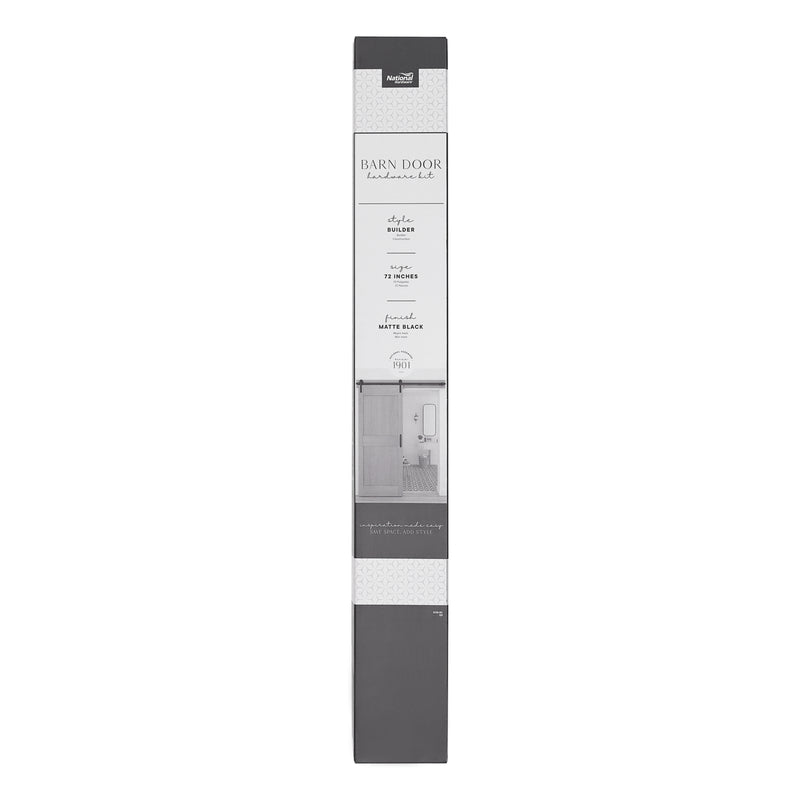 National Hardware Builder 72 in. L Matte Black Steel Barn Door Hanger Kit