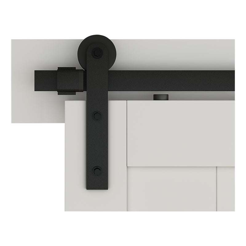 National Hardware Builder 72 in. L Matte Black Steel Barn Door Hanger Kit