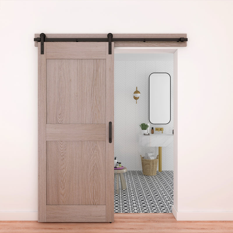National Hardware Builder 72 in. L Matte Black Steel Barn Door Hanger Kit