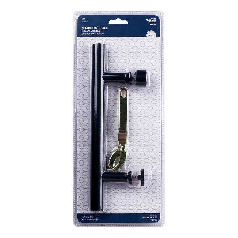 National Hardware Madison 31/32 in. D Matte Black Steel Pull Handle