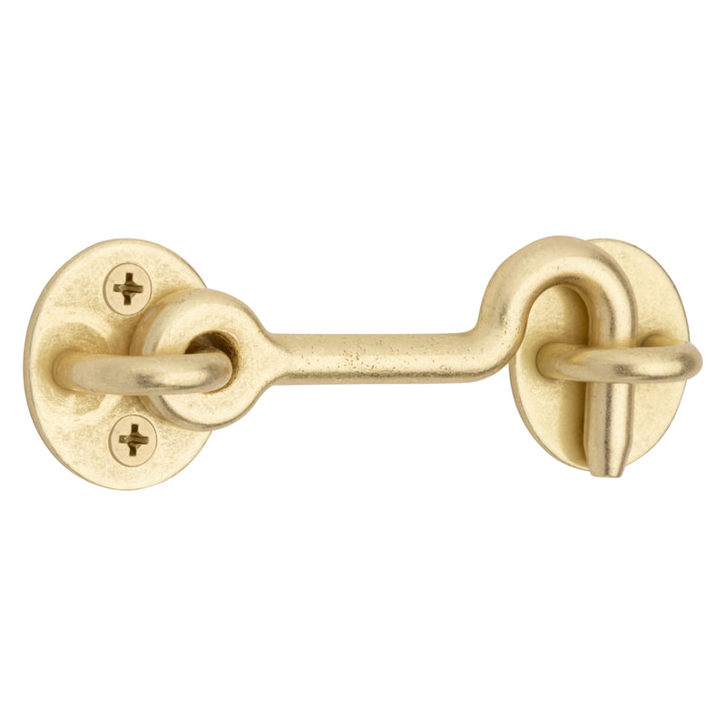 National Hardware 4 in. L Brushed Gold Steel Hook and Eye Closure