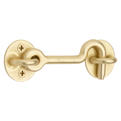 National Hardware 4 in. L Brushed Gold Steel Hook and Eye Closure