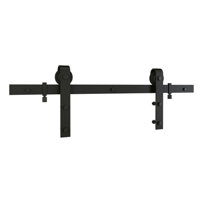 National Hardware Classic 96 in. L Matte Black Steel Barn Door Hanger Kit