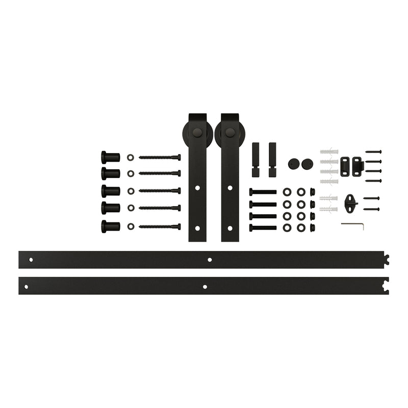 National Hardware Classic 96 in. L Matte Black Steel Barn Door Hanger Kit