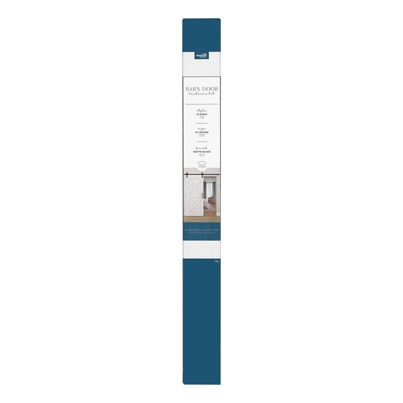 National Hardware Classic 96 in. L Matte Black Steel Barn Door Hanger Kit
