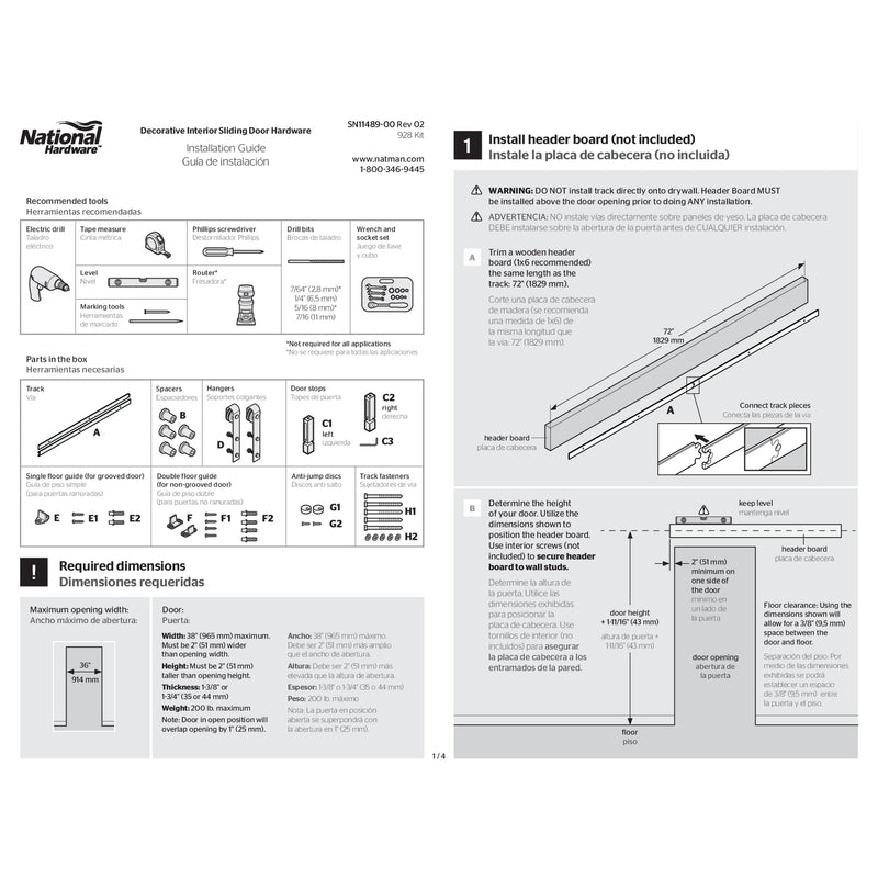 National Hardware Classic 96 in. L Matte Black Steel Barn Door Hanger Kit