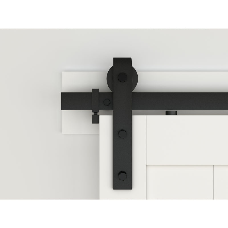 National Hardware Classic 96 in. L Matte Black Steel Barn Door Hanger Kit