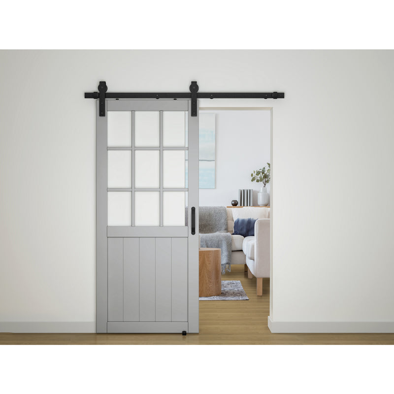 National Hardware Classic 96 in. L Matte Black Steel Barn Door Hanger Kit