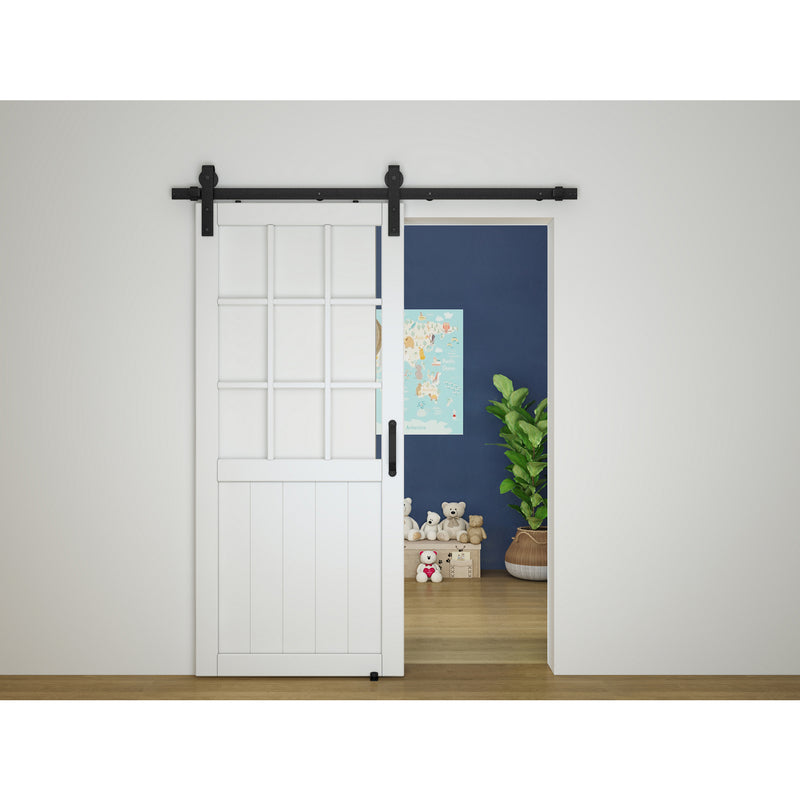 National Hardware Classic 96 in. L Matte Black Steel Barn Door Hanger Kit