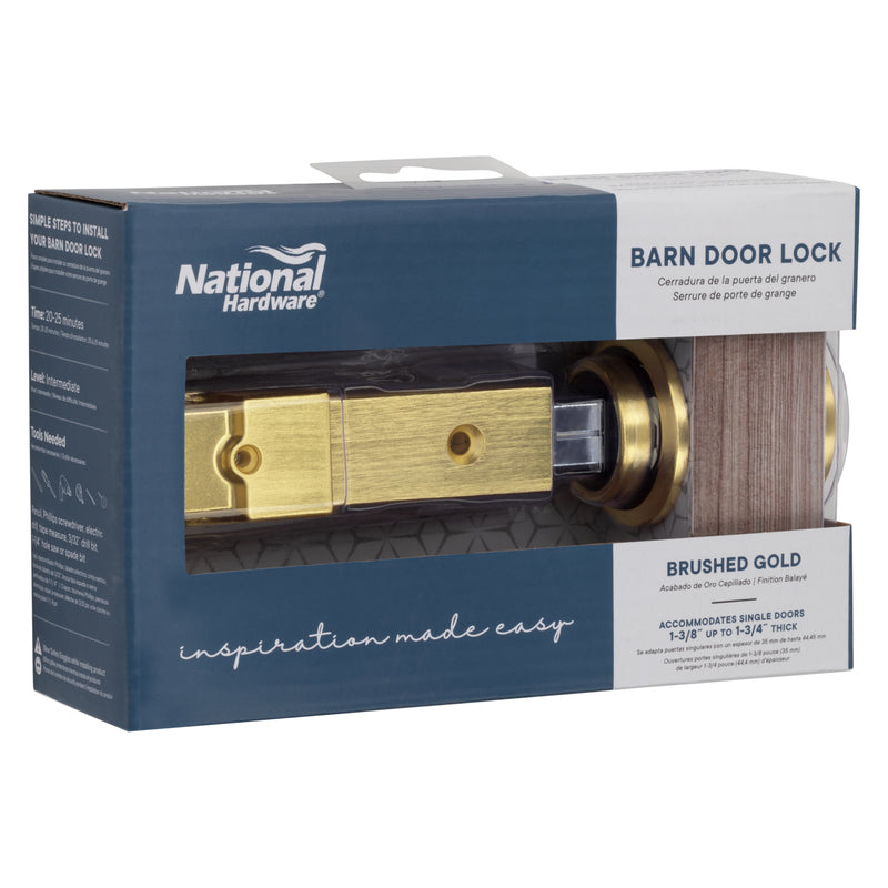 National Hardware Brushed Zinc Indoor Sliding Door Lock