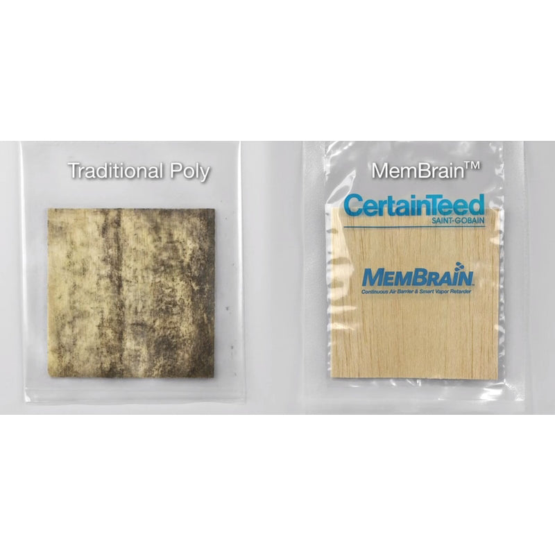 CertainTeed MemBrain 8 ft. W X 100 ft. L X 2 mil Air Barrier and Smart Vapor Retarder Roll 833 sq ft