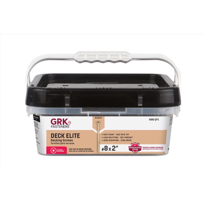 GRK Fasteners Deck Elite No. 8 in. X 2 in. L Tan Star Star Head Deck Screws 1080 pk