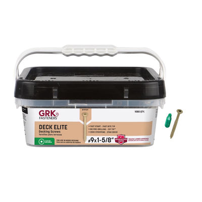 GRK Fasteners Deck Elite No. 9 in. X 1-5/8 in. L Tan Star Star Head Deck Screws 1080 pk