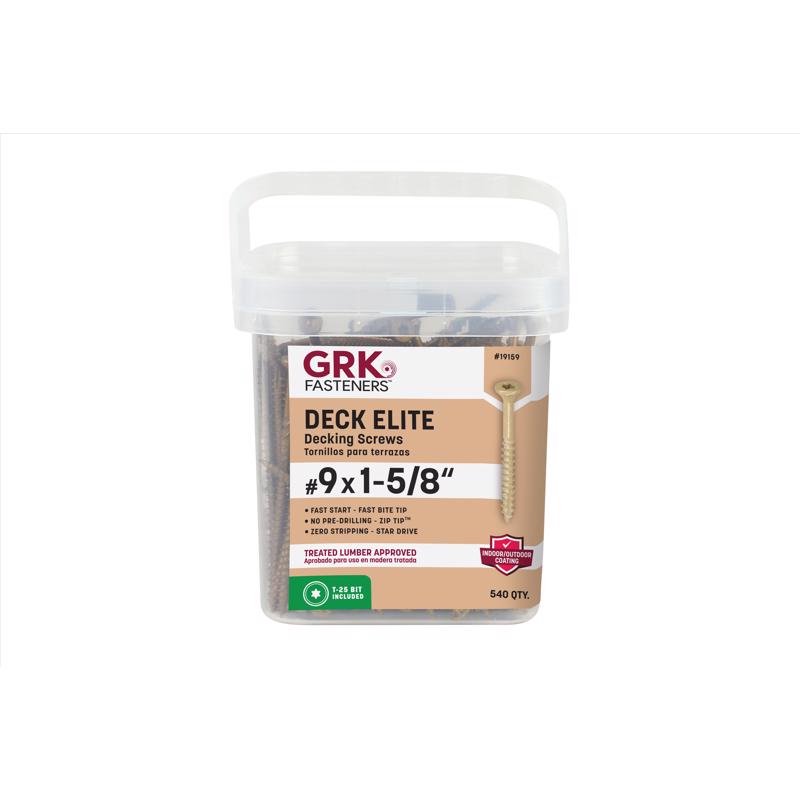 GRK Fasteners Deck Elite No. 9 in. X 1-5/8 in. L Tan Star Star Head Deck Screws 540 pk