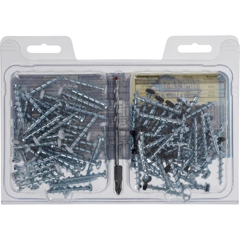 HILLMAN Bore-fast 3/16 in. D X 1-1/2 in. L Steel Pan Head Screw and Anchor 82 pc
