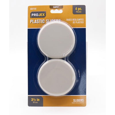Projex Brown 3-1/2 in. Adhesive Carpet Sliding Discs 4 pk