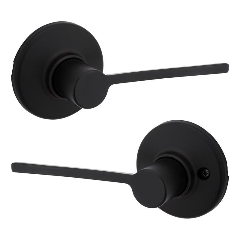 Kwikset Ladera Matte Black Passage Lever Right or Left Handed