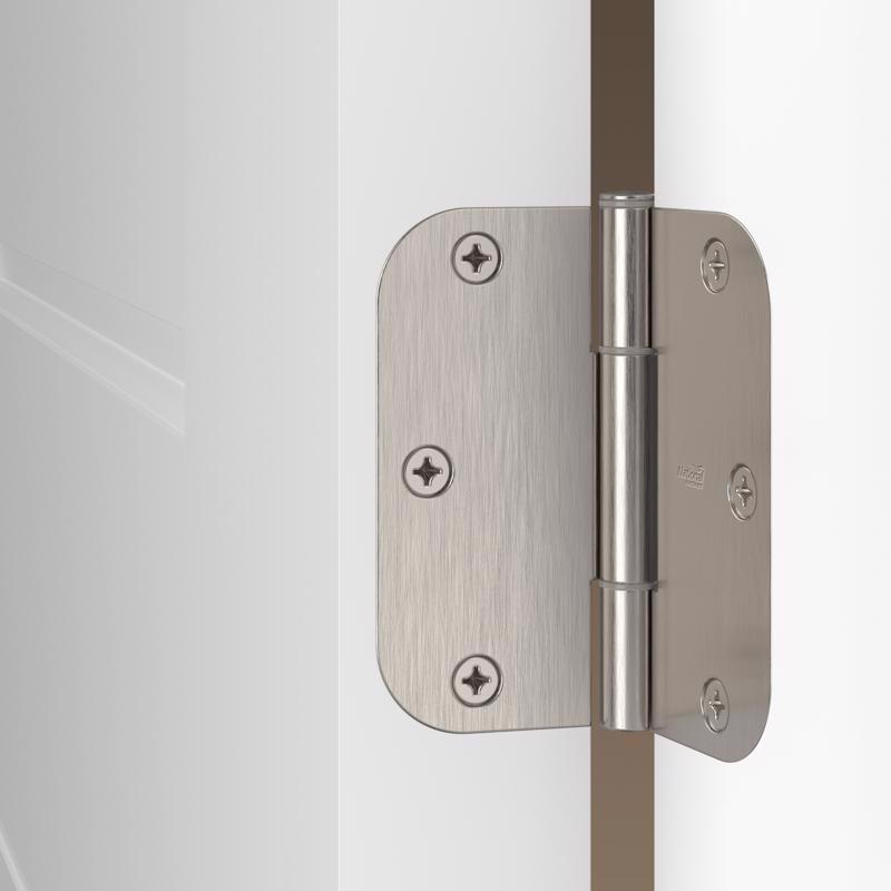 National Hardware Squeak Guard 3.5 in. L Satin Nickel Door Hinge 3 pk