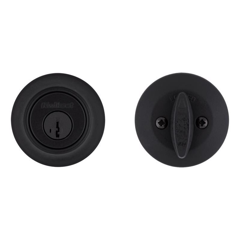 Kwikset Matte Black Single Cylinder Deadbolt 2-3/4 in.