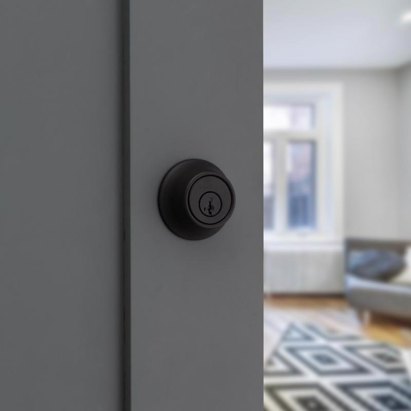 Kwikset Matte Black Single Cylinder Deadbolt 2-3/4 in.